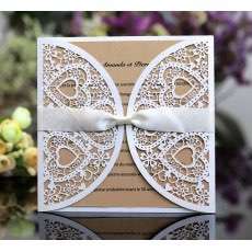 Square Invitation Card With Envelope Butterfly Wedding Invitation White Card